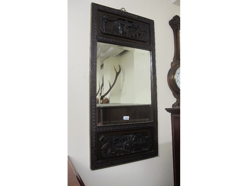 Appraisal: Chinese carved hardwood wall mirror