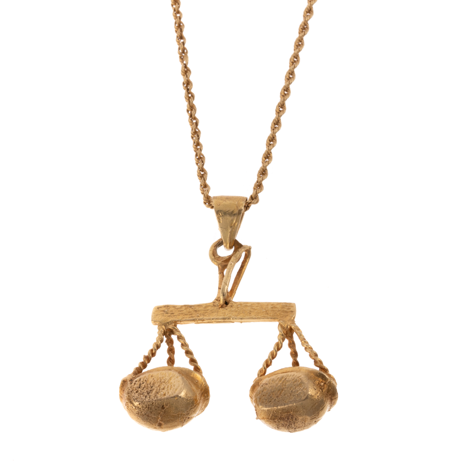 Appraisal: AN K SCALE PENDANT WITH K CHAIN K yellow gold