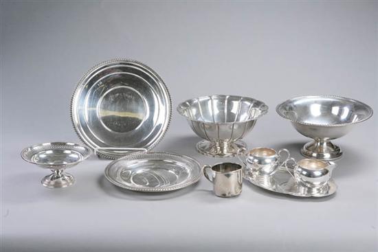 Appraisal: SEVEN PIECES OF STERLING SILVER Two footed bowls one is