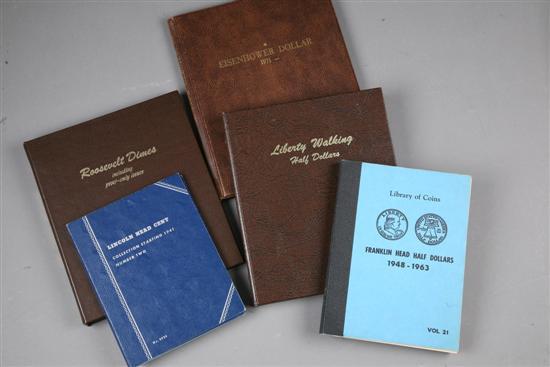 Appraisal: TWELVE COIN BOOKS AND MINT SETS Lincoln head cent book