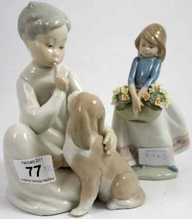 Appraisal: Lladro Model of a Boy with a Dog and a