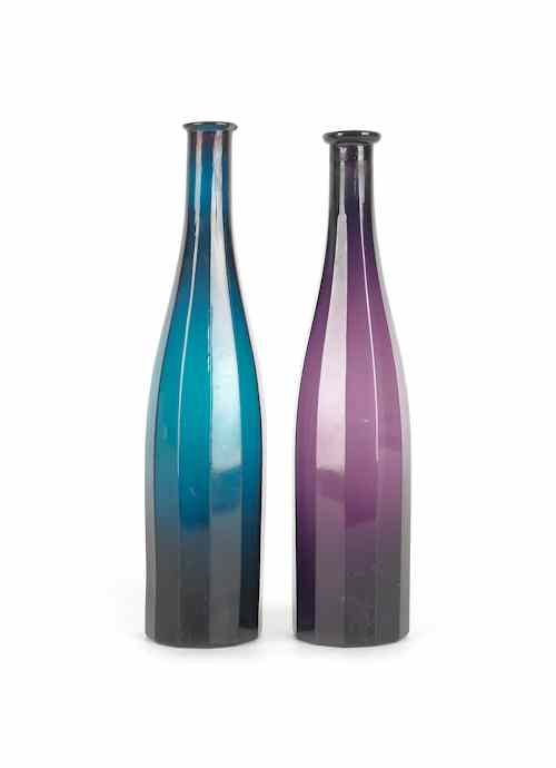 Appraisal: Three American cologne bottles ca to include amethyst and teal