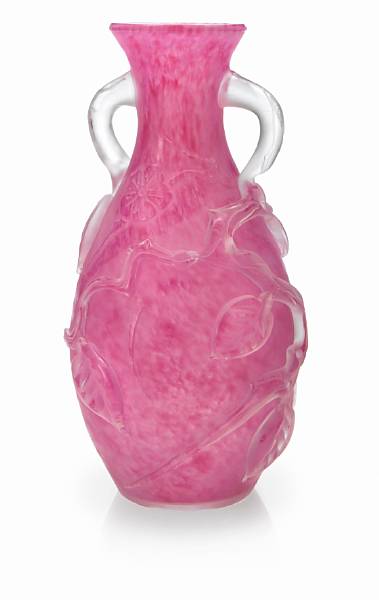 Appraisal: A Steuben Rose Quartz glass vase shape circa acid etched