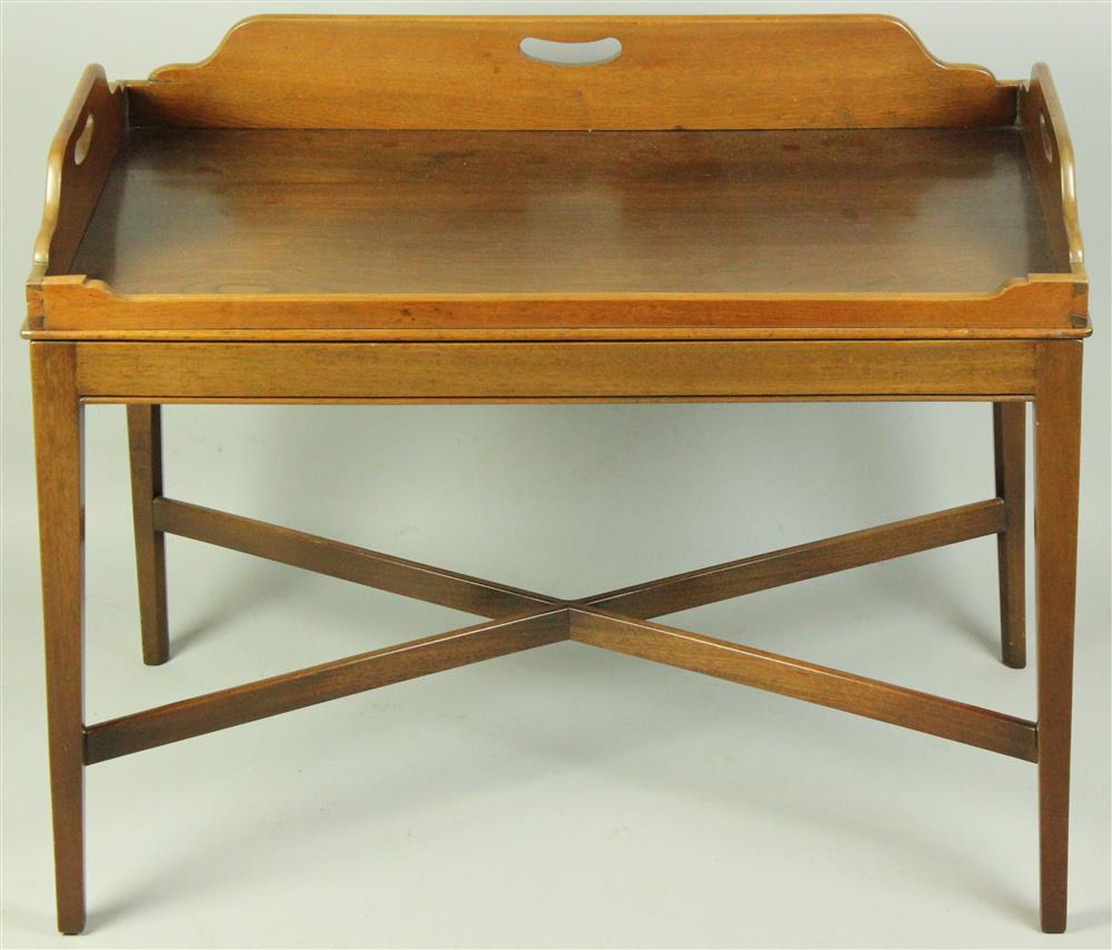 Appraisal: LATE TH C BUTLER'S TRAY ON LATER STAND the tray