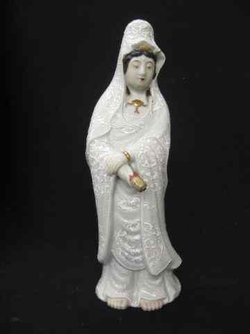 Appraisal: Chinese Porcelain Figurin of a goddess raised fancy designs on