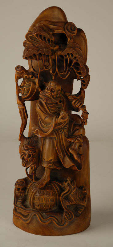 Appraisal: A th C Boxwood Carving of an Arhat with Three