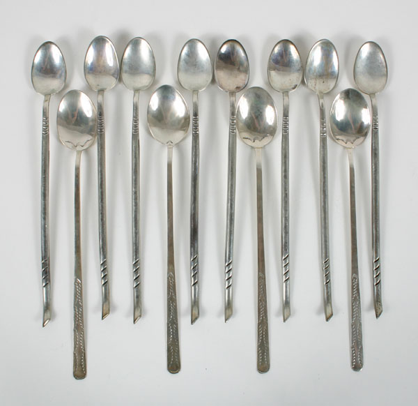 Appraisal: Lot of ice tea spoons Native American and Southwest designs