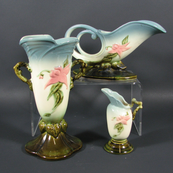 Appraisal: Hull Woodland Gloss - Vase Ewer Cornucopia Lot of three