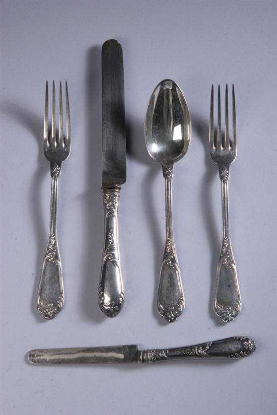 Appraisal: -PIECE FRENCH SILVER FLATWARE SERVICE late th century silver standard