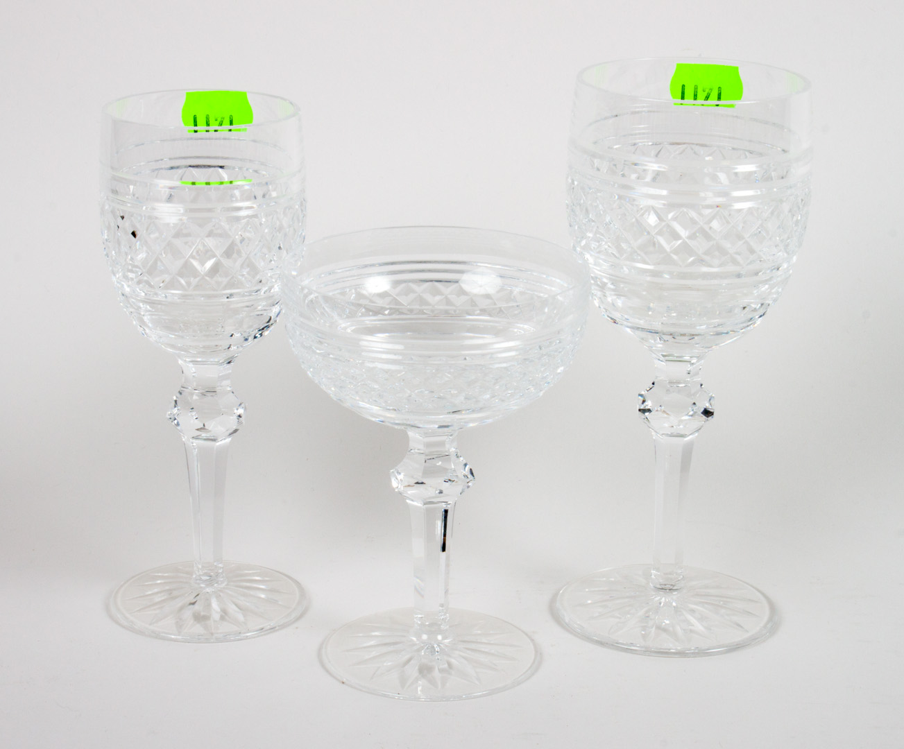 Appraisal: Waterford crystal -piece stemware set comprising water goblets champagnes and