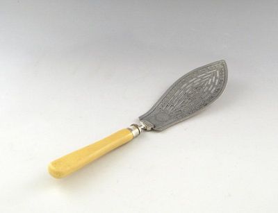 Appraisal: An old Sheffield plated fish slice the blade with pierced