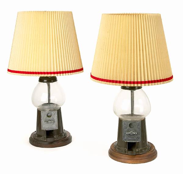 Appraisal: A William Boyd pair of bubble gum machine lamps s