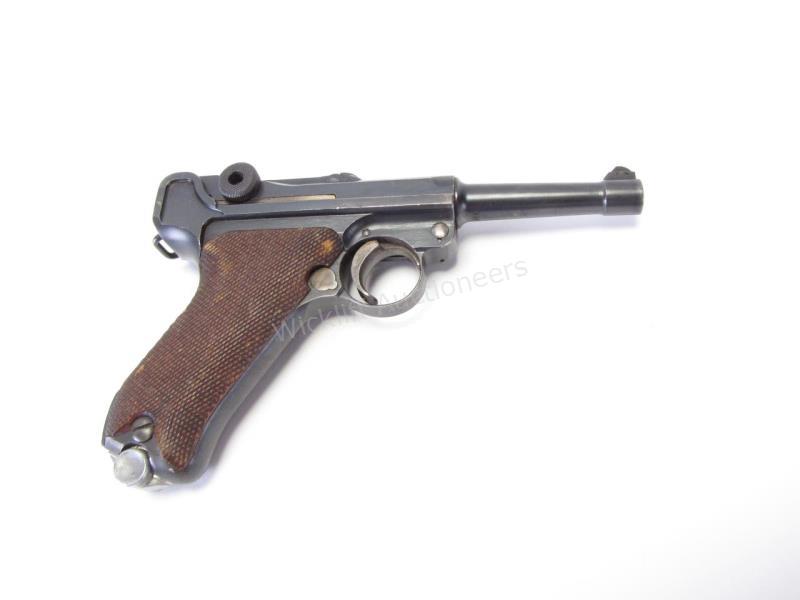 Appraisal: DWM Luger Pistol-Round barrel Chambered in mm Blued semi auto