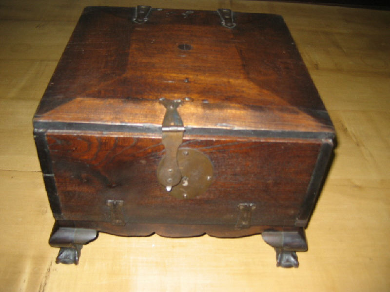 Appraisal: AMERICAN BIBLE BOX ON CLAW AND BALL FEET Wrought iron