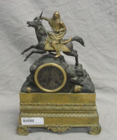 Appraisal: Gilt Bronze and Patinated Figural Clock with c Horse and