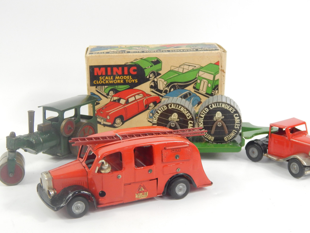 Appraisal: Three Triang Minic toys comprising a fire engine steamroller and