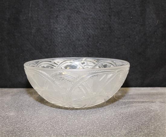 Appraisal: Sale Lot A Lalique Molded and Frosted Glass Bowl Diameter