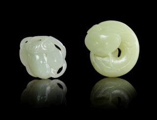 Appraisal: Two Carved Jade Toggles Two Carved Jade Toggles the first