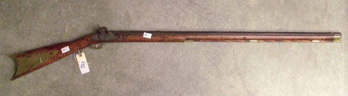 Appraisal: Percussion long rifle stamped S G Southerland with tiger maple