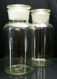 Appraisal: A pair of large handblown glass storage jars