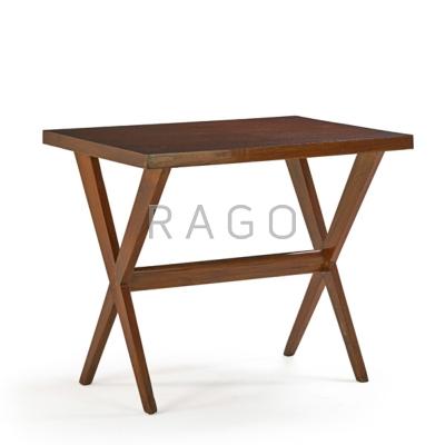 Appraisal: PIERRE JEANNERET - Teak library table from the Chandigarh administrative