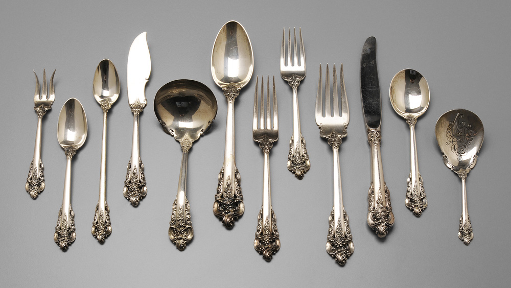 Appraisal: Wallace Grand Baroque Sterling Flatware American th century pieces with