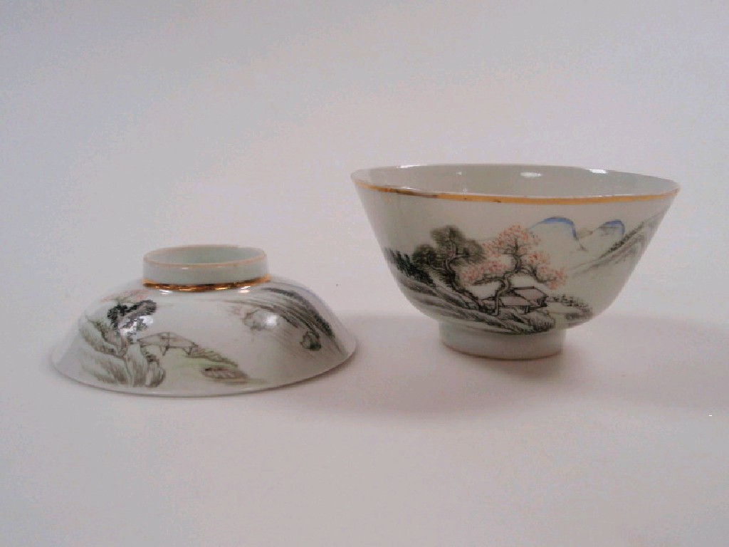 Appraisal: A thC Japanese porcelain cup and cover with Customs Permission