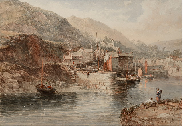 Appraisal: JAMES GEORGE PHILP - A Cornish harbour signed watercolour x