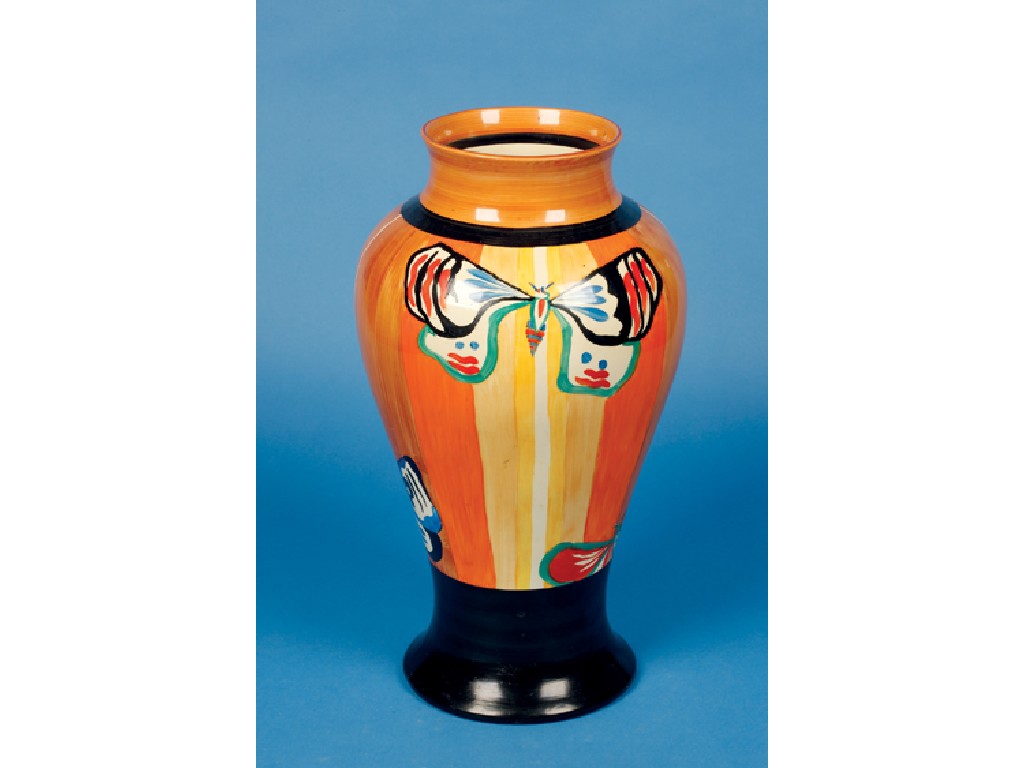 Appraisal: A LARGE CLARICE CLIFF VASE of baluster form decorated with