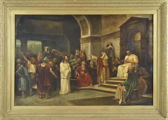 Appraisal: JOSEPH MAYR The trial of Jesus oil on canvas signed