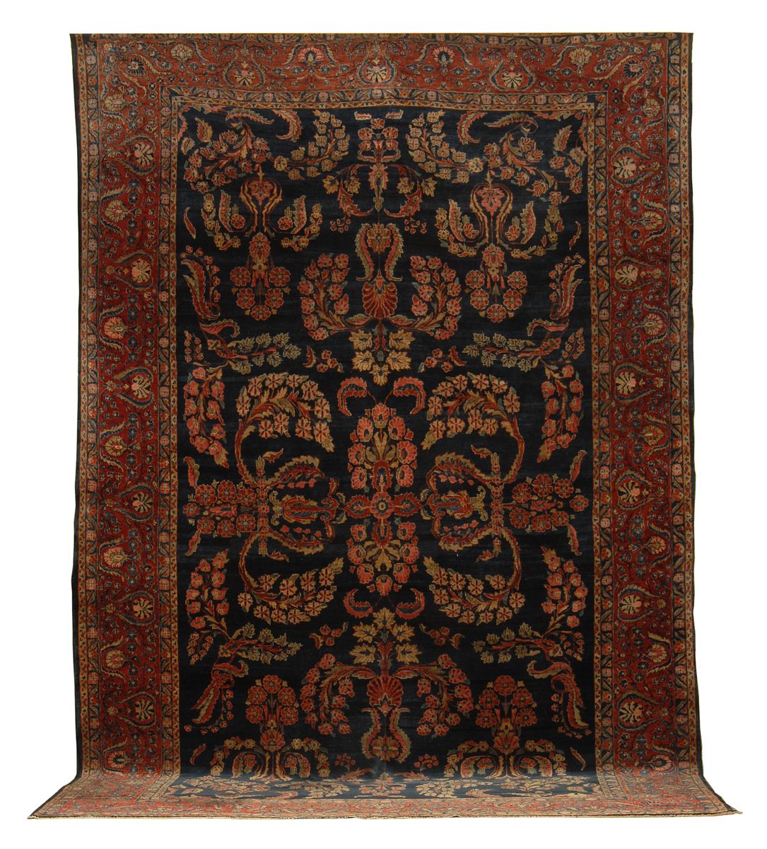 Appraisal: ORIENTAL RUG SAROUK ' x ' Scrolling branches flower blossoms