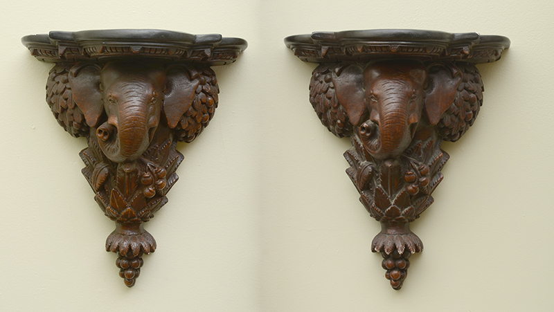 Appraisal: Pair of Victorian Ceramic Wall Brackets x x in From