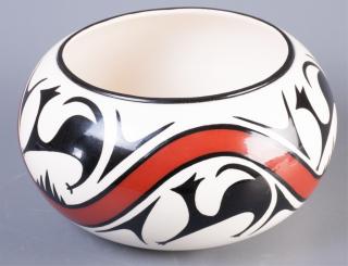 Appraisal: Southwestern-style contemporary olla having a paint decorated animal motif with