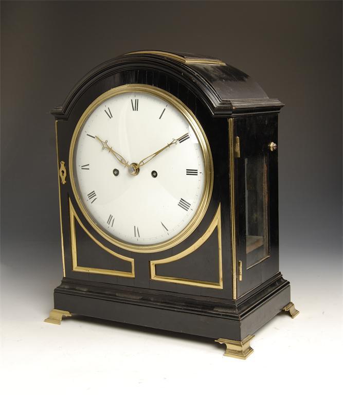 Appraisal: An ebonised and gilt brass bracket clock