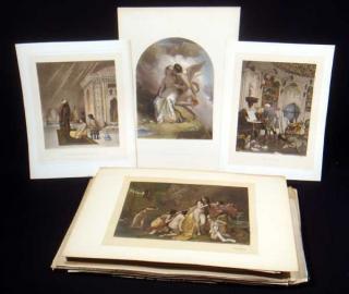 Appraisal: Pcs Truth Nudes ANTIQUE HISTORICAL MYTHOLOGICAL ENGRAVINGS LITHOGRAPHS Hand Tinted