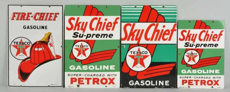 Appraisal: Lot of Porcelain Texaco Gas Signs Description Includes one Fire-Chief