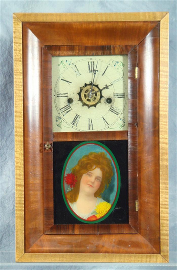 Appraisal: Mahogany Waterbury OG shelf clock hr alarm movement h Estimate