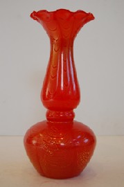 Appraisal: VENETIAN RED GLASS VASE WITH GOLD FOIL INLCUSIONS