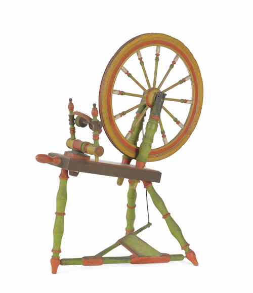 Appraisal: Painted spinning wheel th c