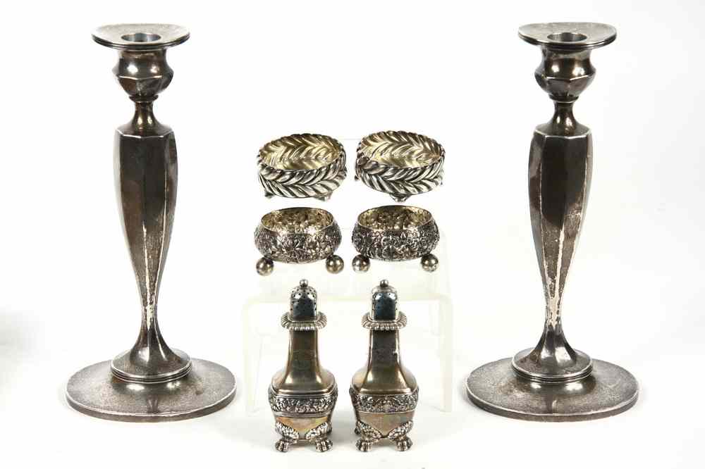 Appraisal: PCS TIFFANY STERLING SILVER - Including Pair Federal Style Candlesticks