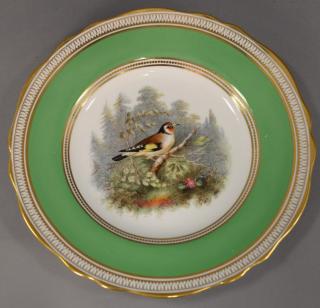 Appraisal: Set of six Spode hand painted bird plates dia in