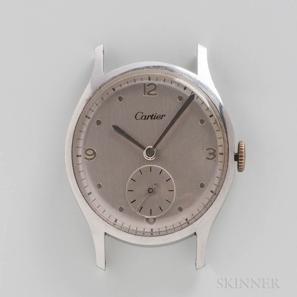 Appraisal: Cartier Stainless Steel Wristwatch Cartier Stainless Steel Wristwatch LeCoultre Co