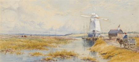 Appraisal: THOMAS JAMES SOPER FL - WINDMILL IN AN EXTENSIVE RIVER