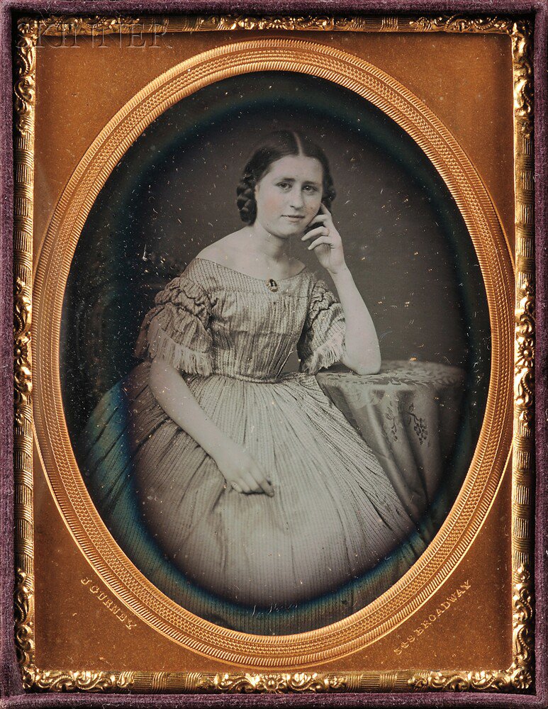 Appraisal: Jeremiah Gurney American - Quarter-plate Daguerreotype of a Young Woman