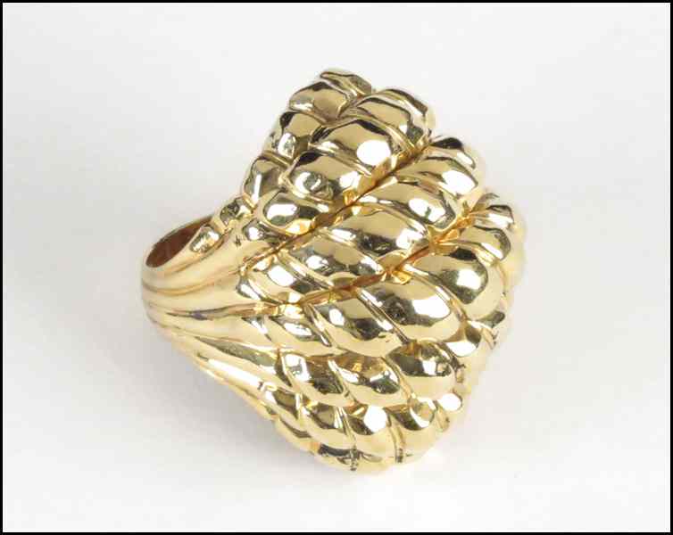 Appraisal: KARAT YELLOW GOLD RING Stamped ''Dunay'' inside grams Condition No