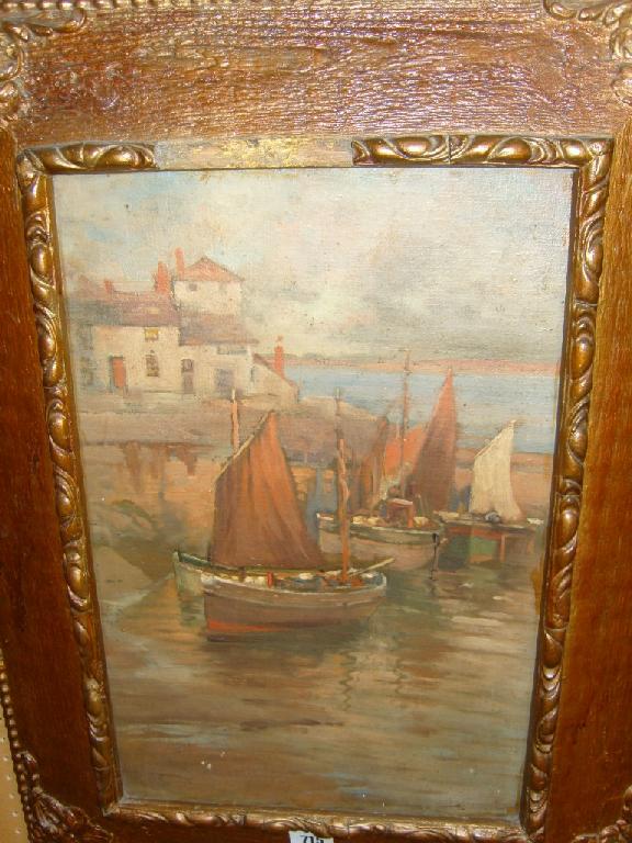 Appraisal: An early th century oil painting on canvas board of