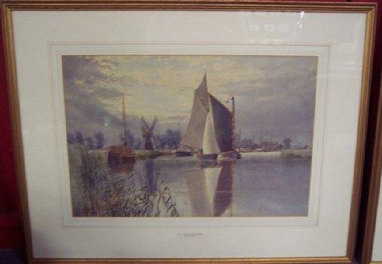 Appraisal: Stephen BatchelderView of The Norfolk Broadswatercolour cm x cm x