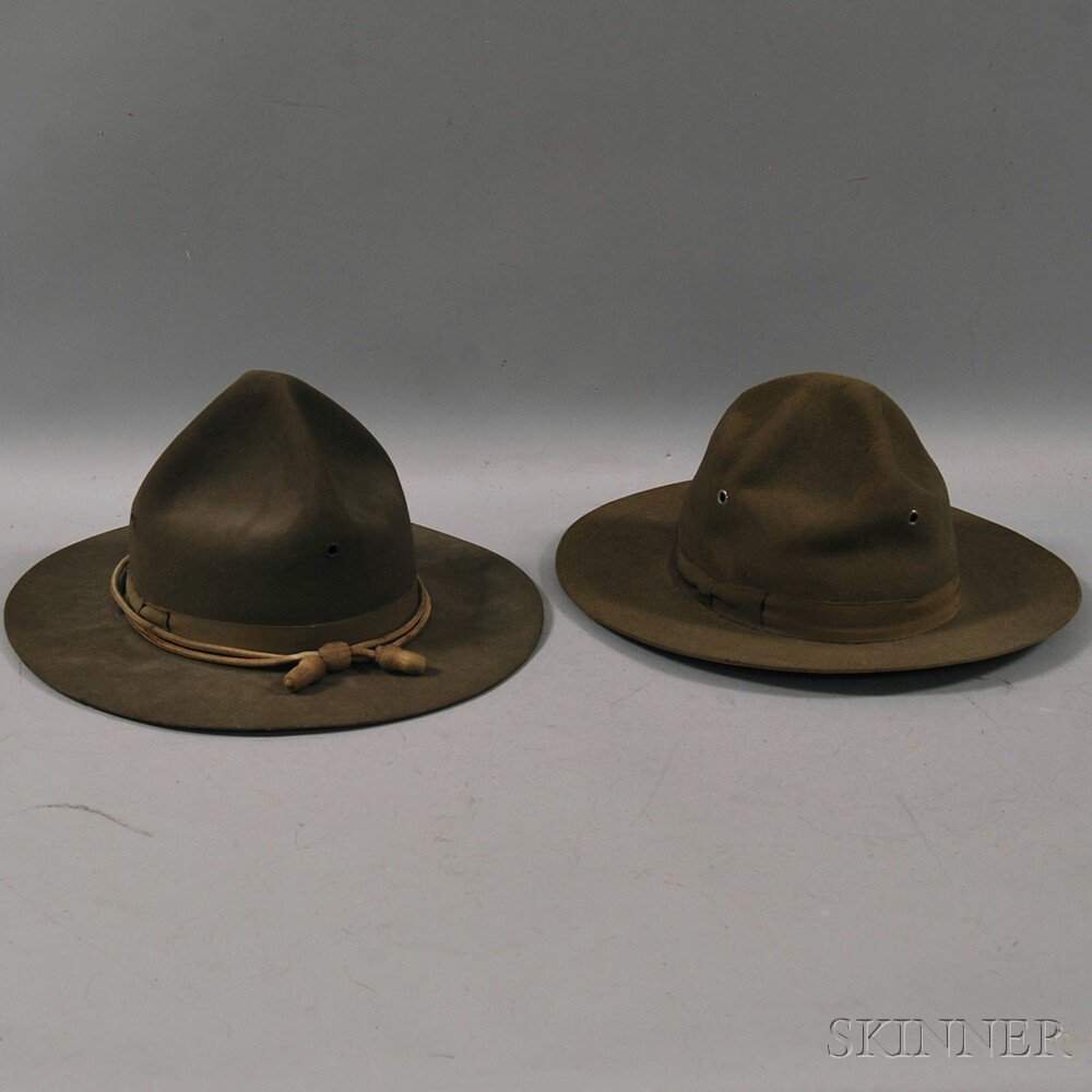 Appraisal: Two American Campaign Hats c - one with five sewn