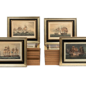 Appraisal: A Set of Twenty-One English Hand-Colored Maritime Engravings Late th