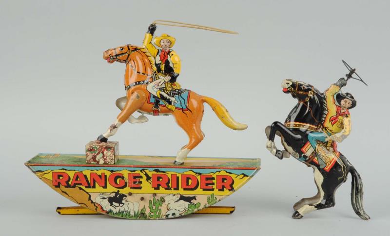 Appraisal: Lot Of Marx Cowboy Wind-Up Toys Includes a cowboy rider